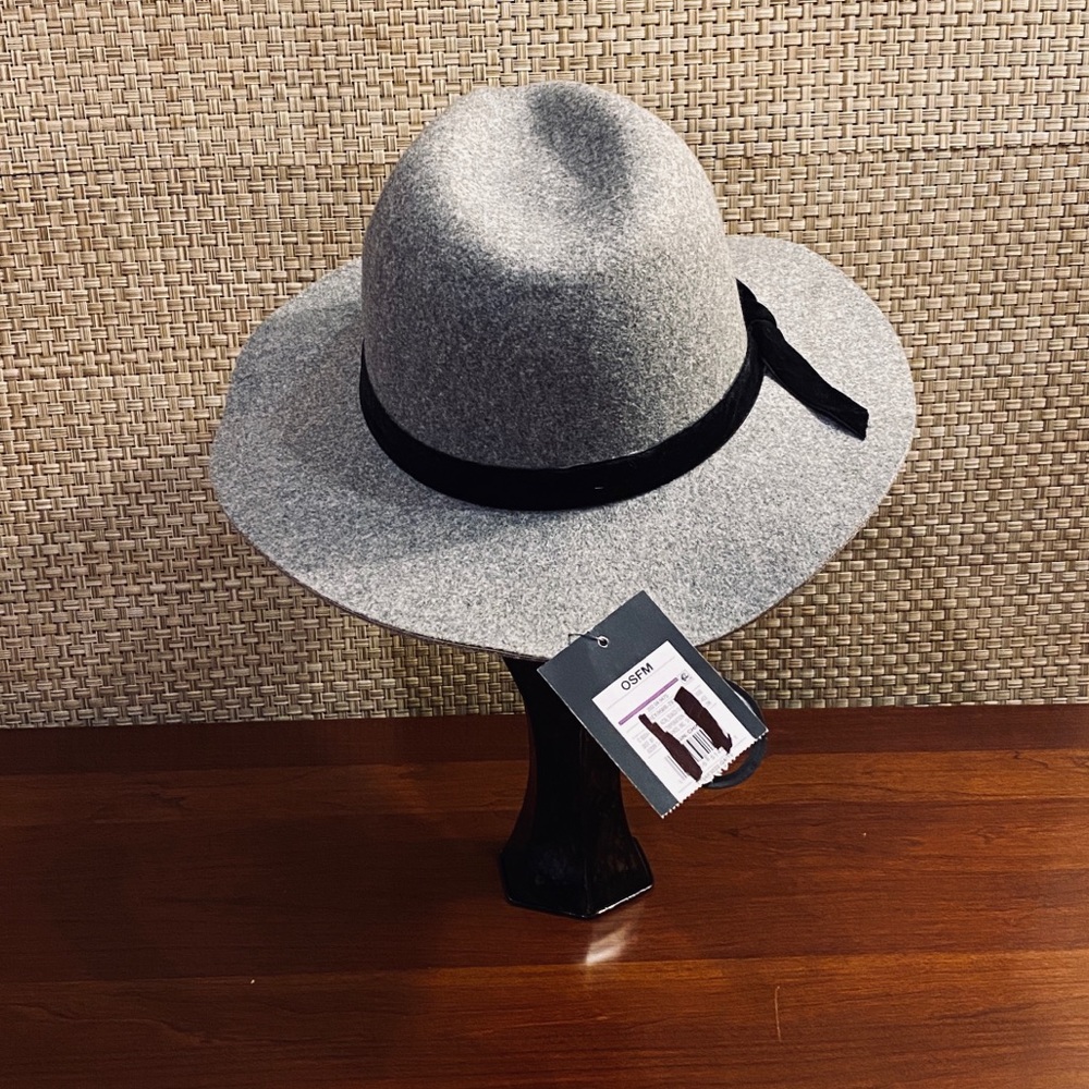 🌟HP🌟Vegan NWT Gray Flannel Fedora - Picture 3 of 7
